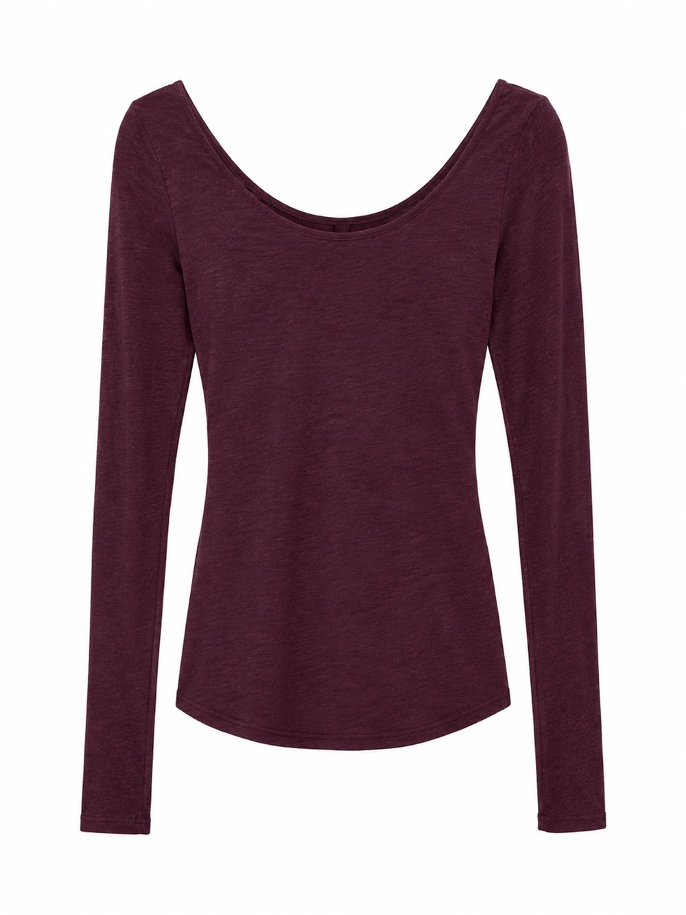 Garage Women's Deep Burgundy Lace Back Long Sleeve Top